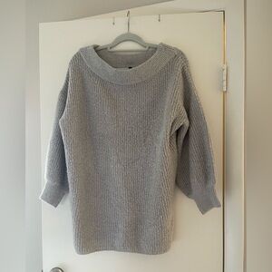 Express off the shoulder bubble sleeve sweater dress